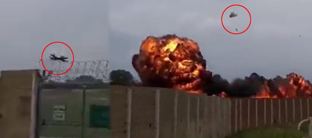 Momento del accidente del avión. 