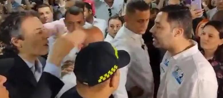 Momentos del enfrentamiento entre el alcalde de Medellín y el concejal Sebastián López.