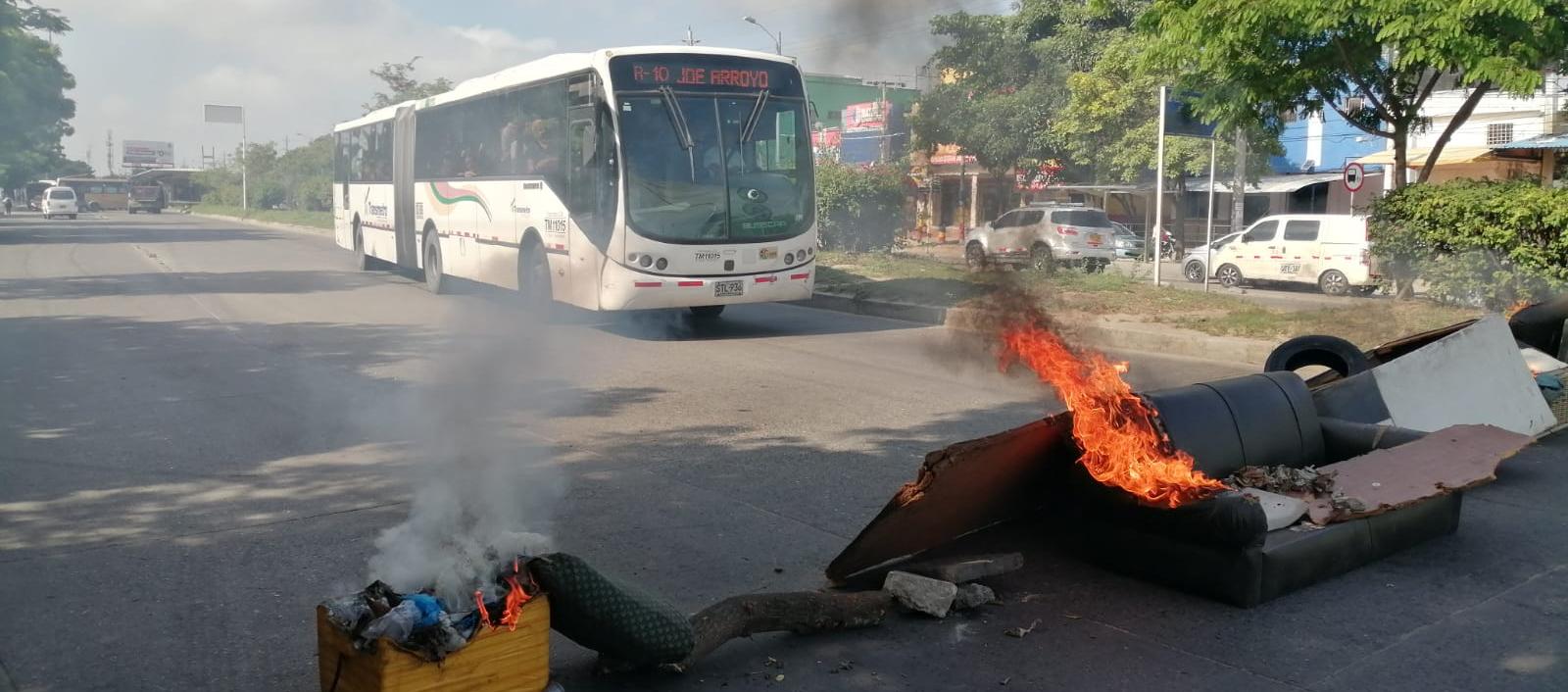 Protesta en el barrio Las Moras.