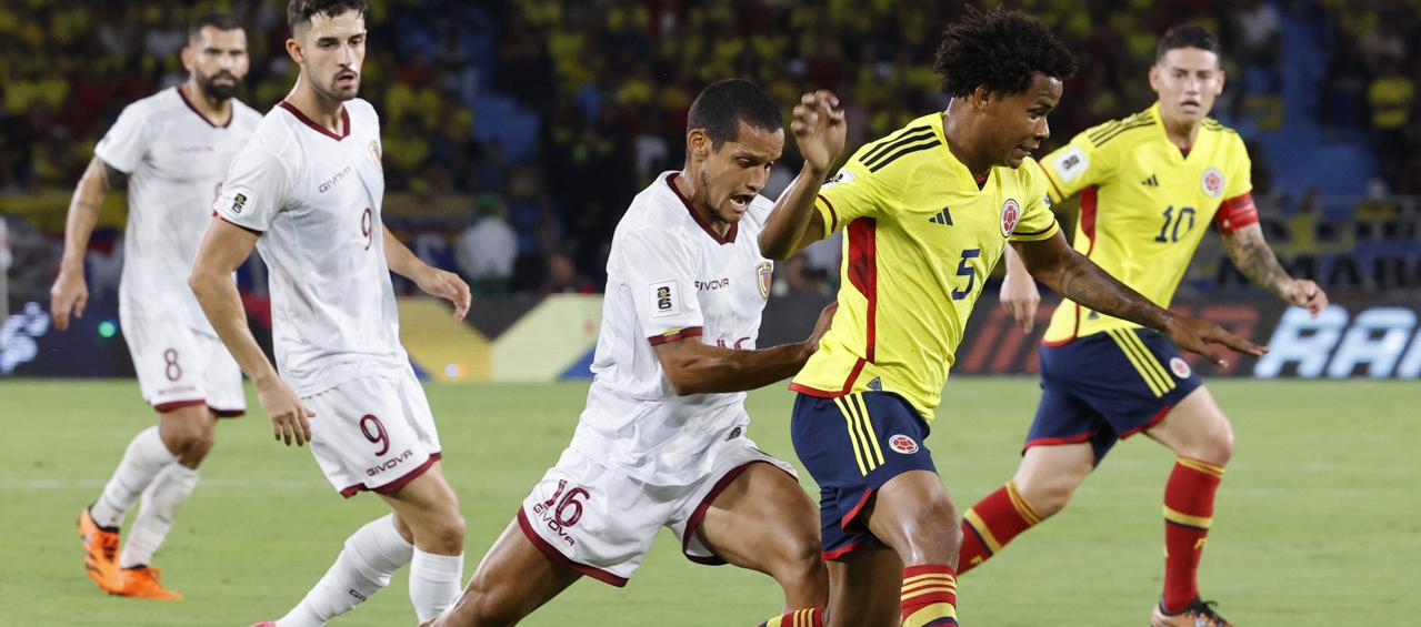 Wílmar Barrios durante el partido contra Venezuela, en el que entró en los minutos finales. 