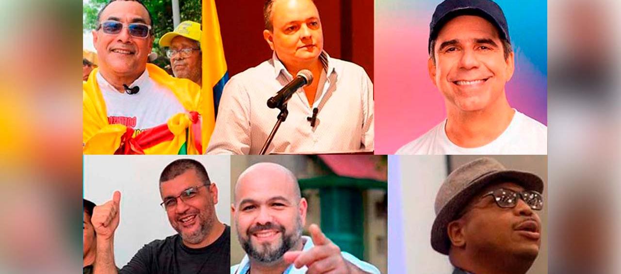 Antonio Bohórquez, Harry Silva, Alex Char, Hassan Fares, Luis Enrique Guzmán y Ronald Valdés, los seis candidatos a la Alcaldía de Barranquilla