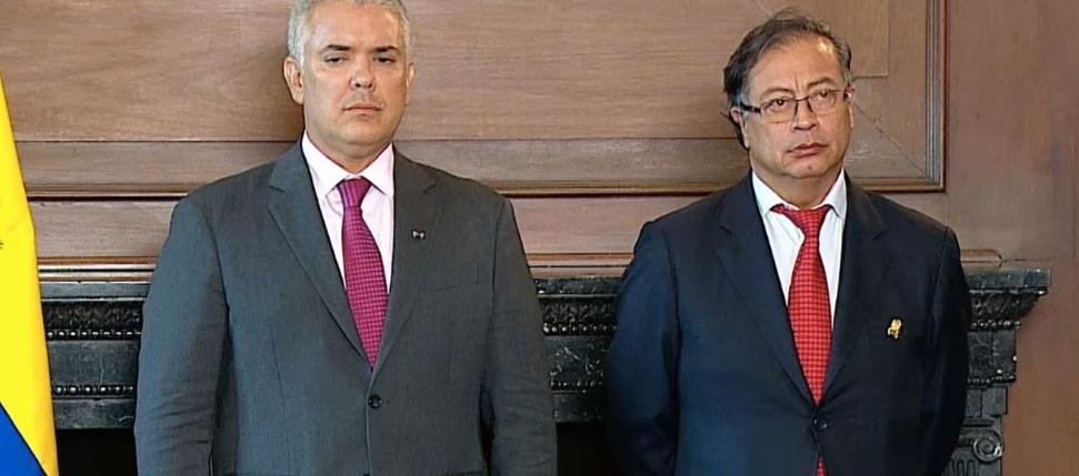 El Presidente Gustavo Petro y su antecesor, Iván Duque, en una imagen de archivo