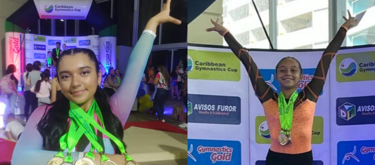 Isabella Mercado Sánchez y Jovanna Martínez Beleño, campeonas en Nivel 1 y Nivel 4. 