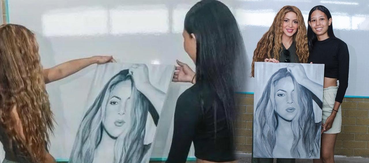 El encuentro esperado: Janie Puerta le entrega el cuadro a Shakira