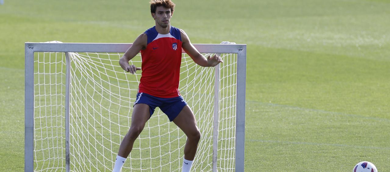Joao Félix en uno de sus últimos entrenamientos con el Atlético de Madrid.