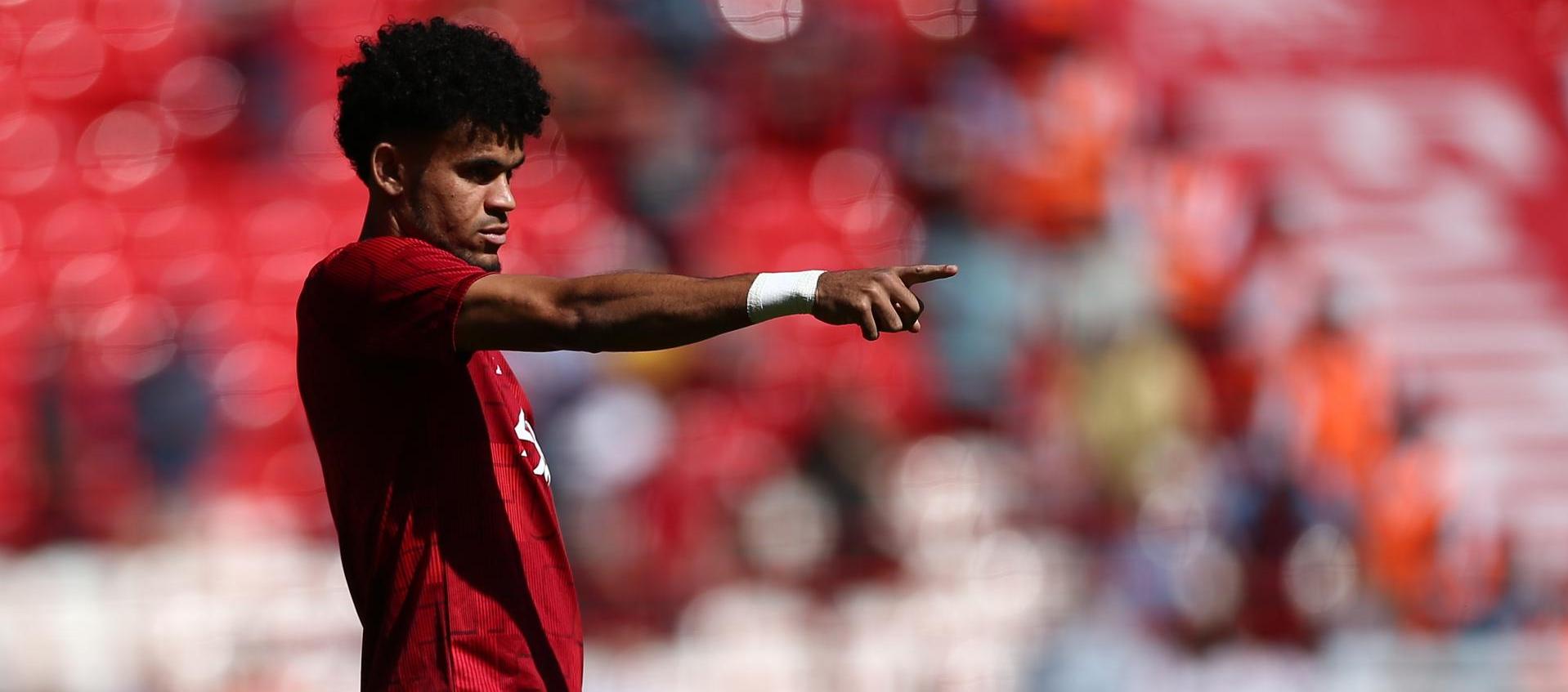 Luis Díaz en el partido contra el Aston Villa.