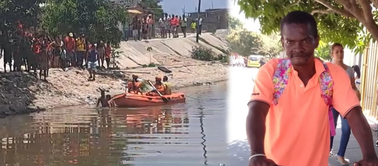 Autoridades rescatando el cuerpo del hombre.