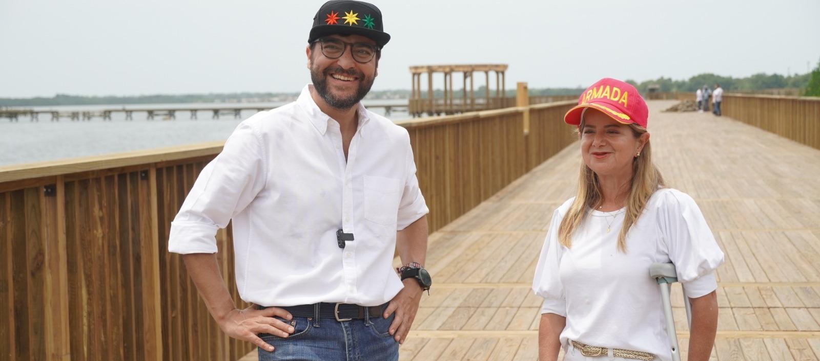 El alcalde Jaime Pumarejo y la gobernadora Elsa Noguera