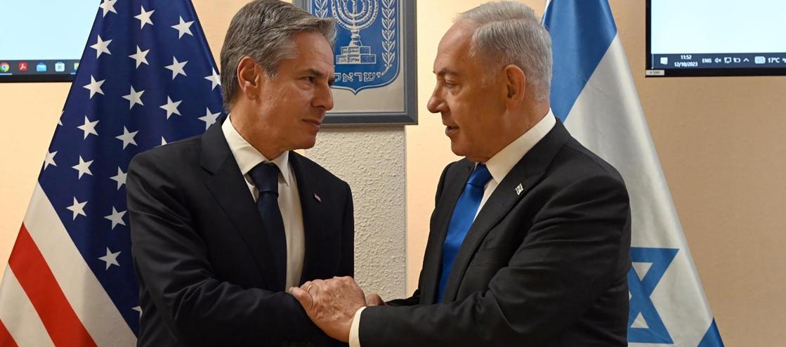 Antony Blinken y el primer ministro de Israel, Benjamin Netanyahu.