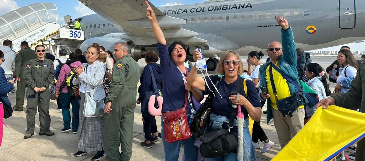 Parte de los colombianos repatriados.