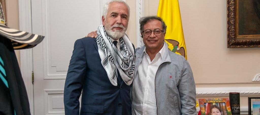El Presidente Gustavo Petro se reunió con el embajador de Palestina en Colombia, Raouf Almalk.