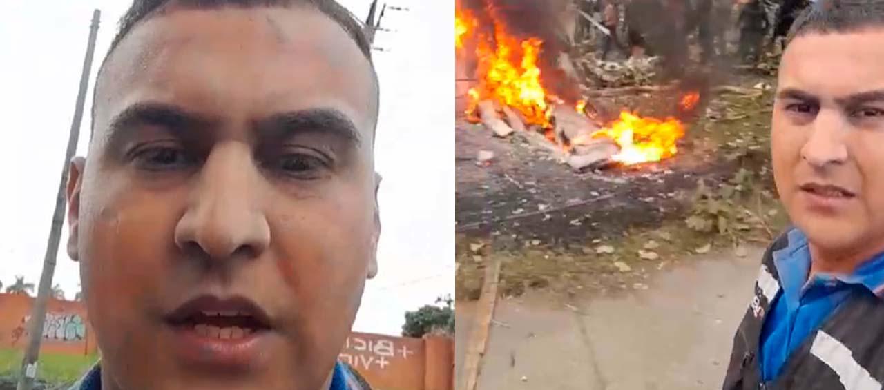 Diego Osorio pidiendo oración por el accidente presentado en Cali.