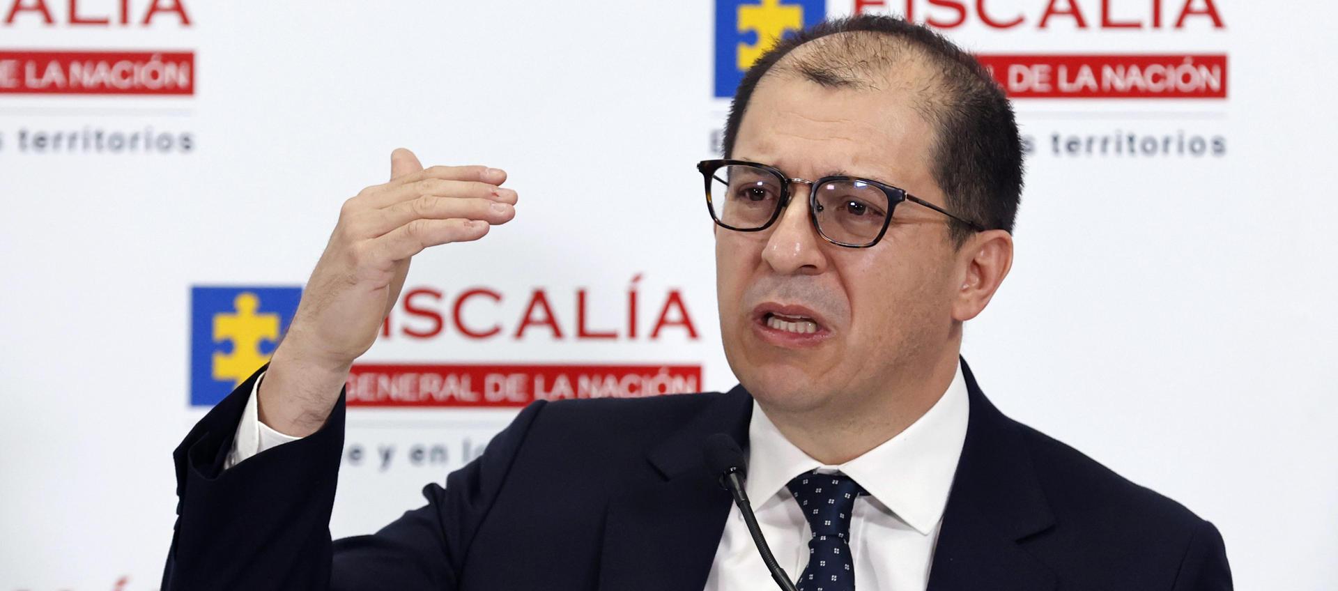 El Fiscal General Francisco Barbosa durante rueda de prensa.