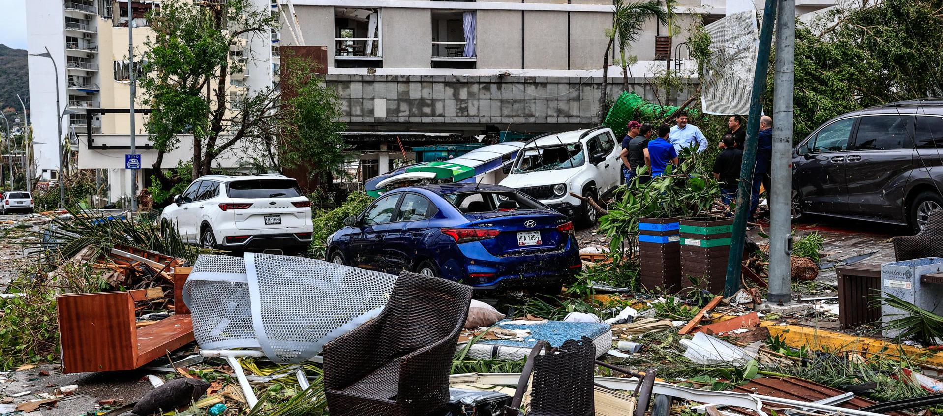 Daños que dejó el paso del huracán Otis en el estado de Guerrero, México.