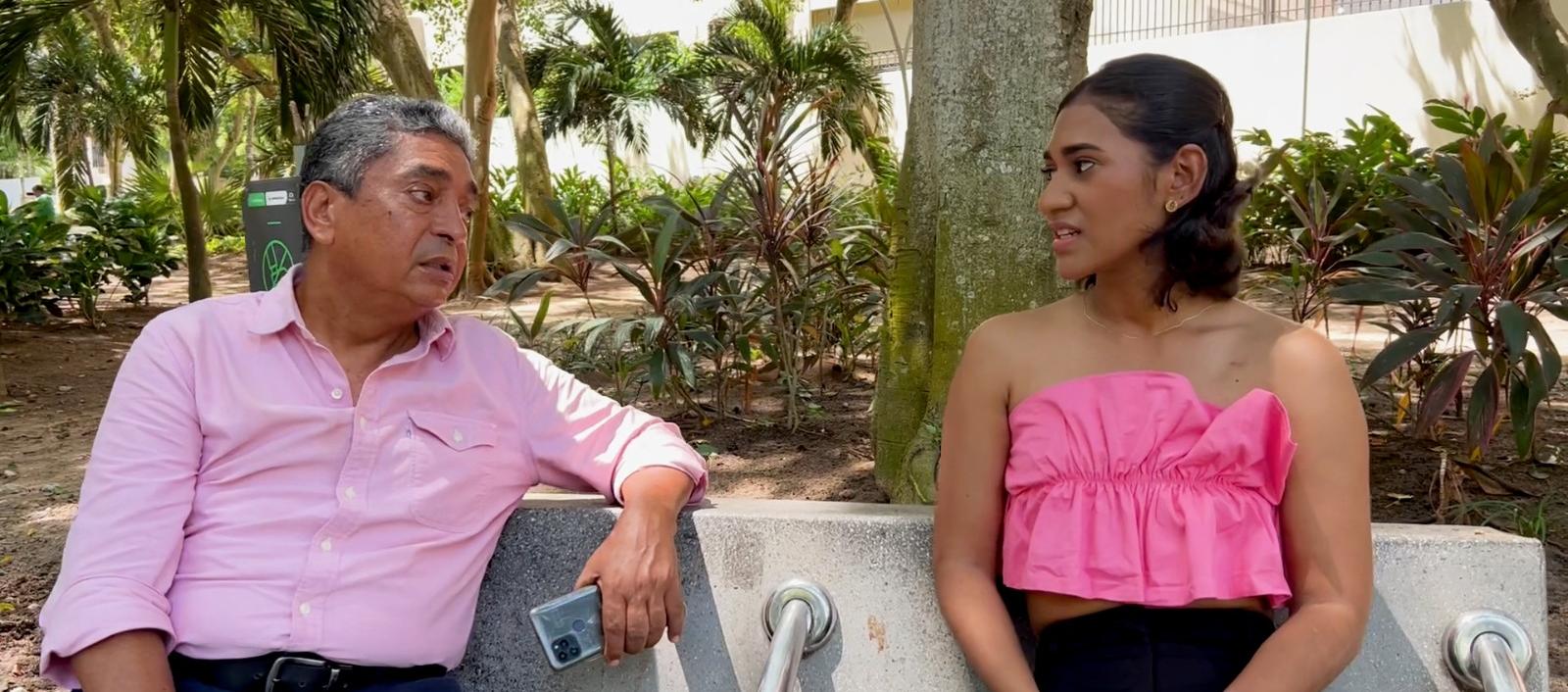 Javier Álvarez y Laura Cantillo, sobrevivientes del cáncer de mama.