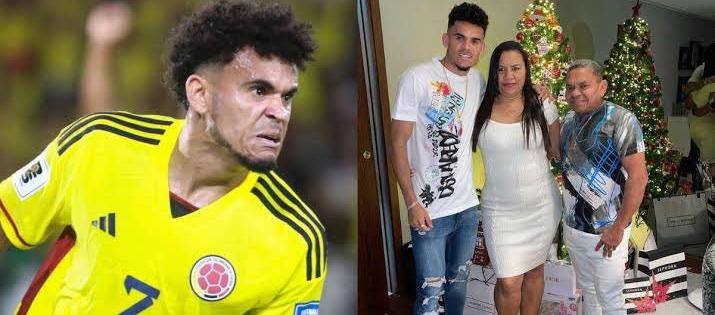 Luis Díaz y sus padres. 