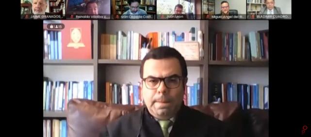 Magistrado  Carlos Andrés Guzmán, dirigió la audiencia de manera virtual.