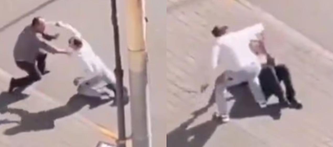 Momento del ataque contra el ciudadano israelí en Pekín. 