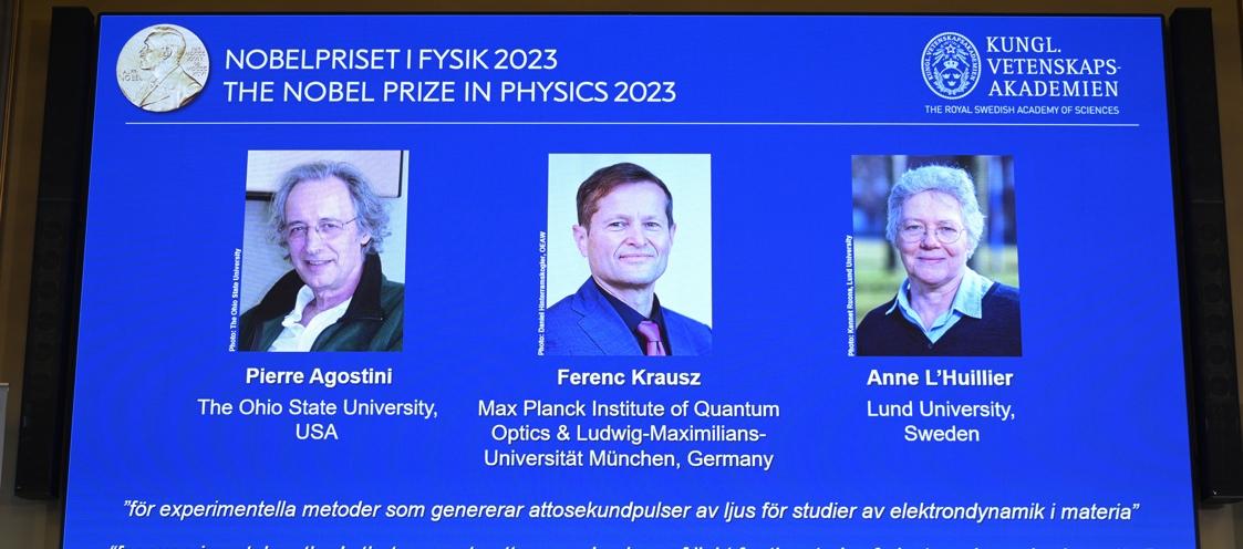 Pierre Agostini, Ferenc Krausz y Anne L'Huillier.