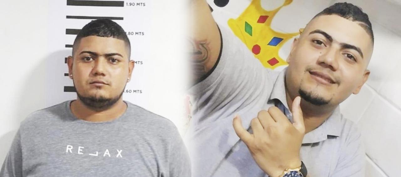 Rafael Antonio Almanza Castillo. Imagen de la izquierda cuando fue capturado por la Policía.