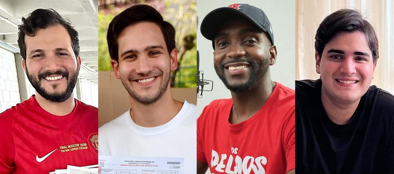 Samir Radi, Rachid Correa, Estefanel Gutiérrez y Juan David Abisambra 