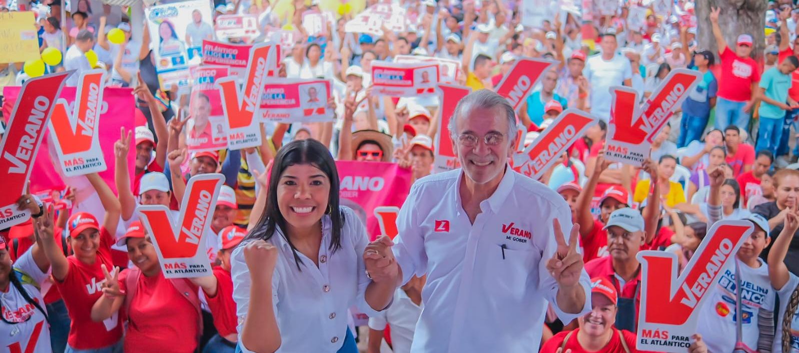 La representante a la Cámara Ana Monsalve y el candidato a la Gobernación Eduardo Verano