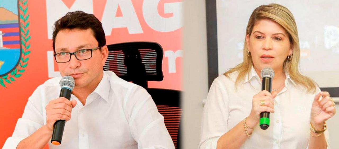 El Gobernador Carlos Caicedo junto a la Alcaldesa Virna Johnson.