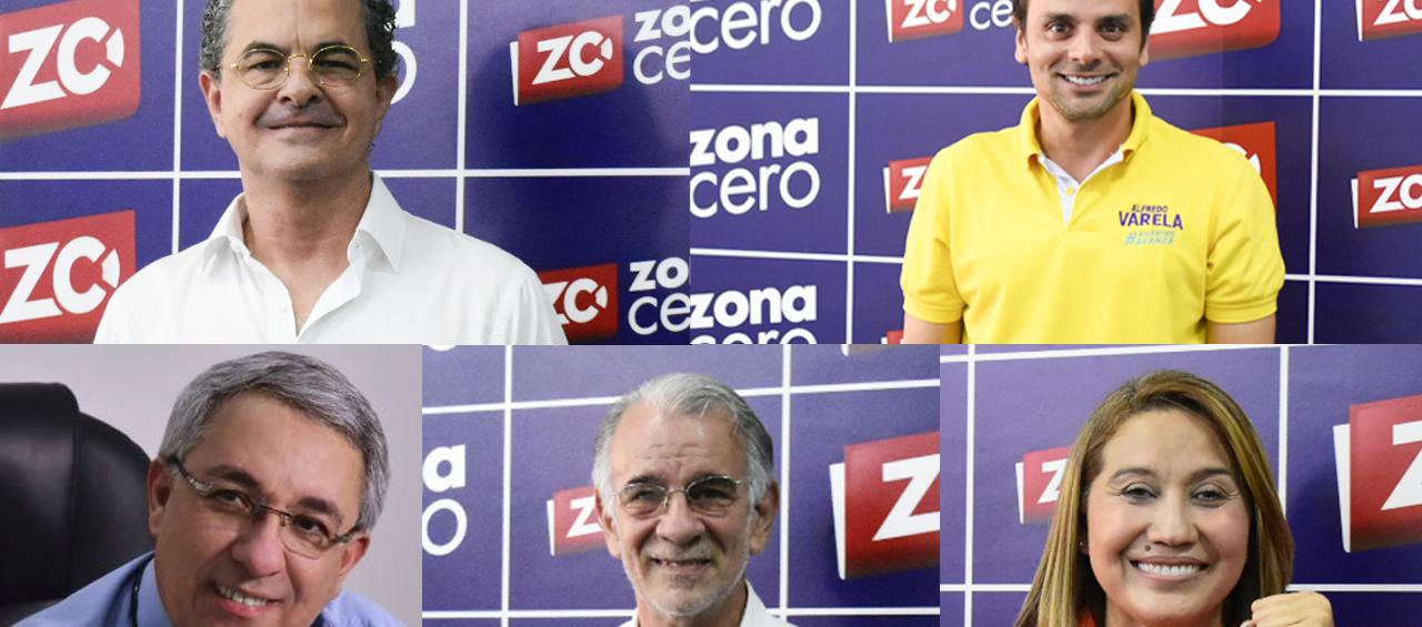 Raimundo Marenco, Alfredo Varela, Juan Acuña, Eduardo Verano y Verónica Patiño, en el orden en el que aparecen en el tarjetón