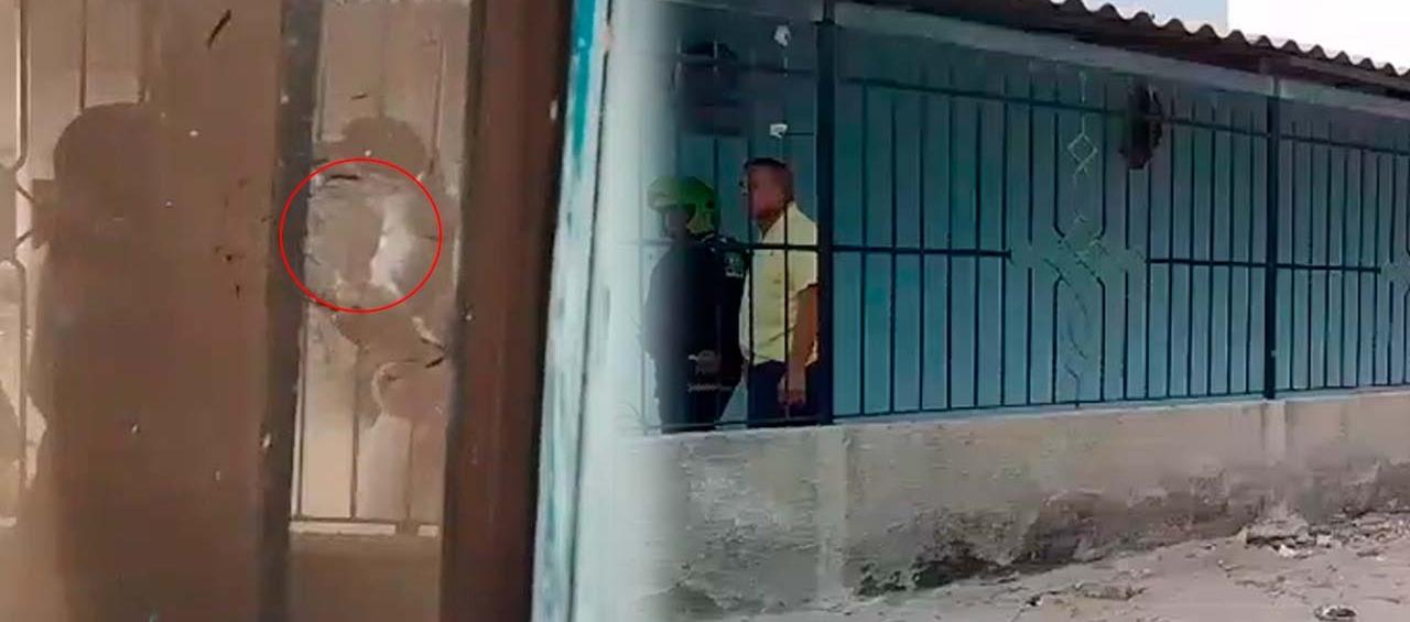 Casa de los padres de Iván Escorcia que fue atacada este lunes.