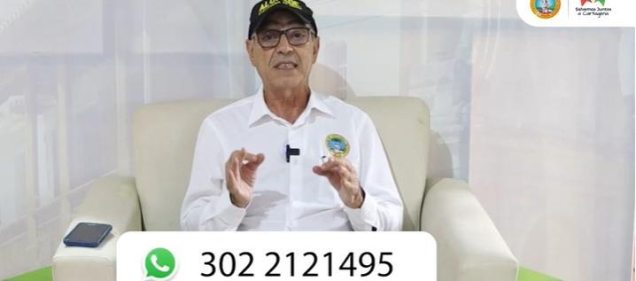 William Dau, alcalde de Cartagena, al anunciar las líneas habilitadas para denunciar delitos electorales