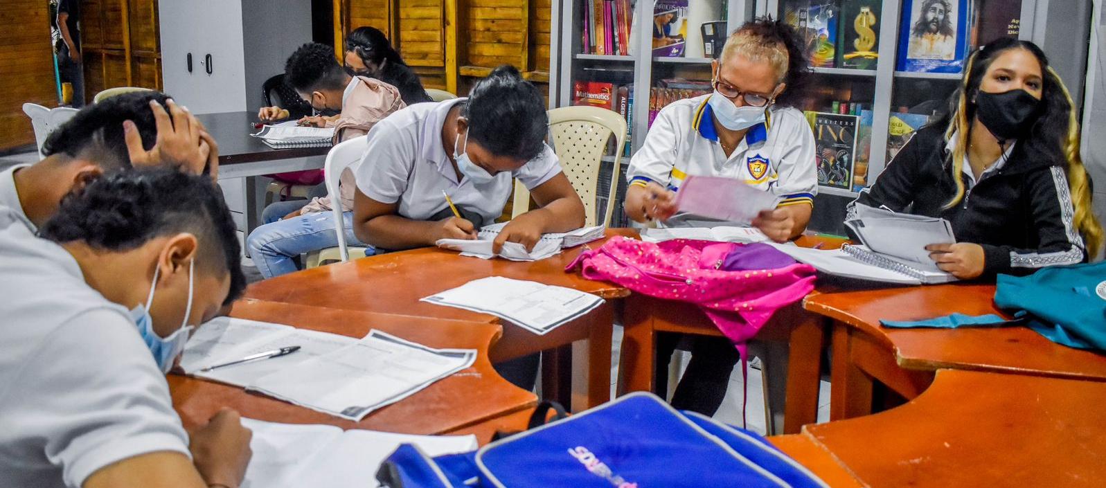 Estudiantes de una escuela de Barranquilla.