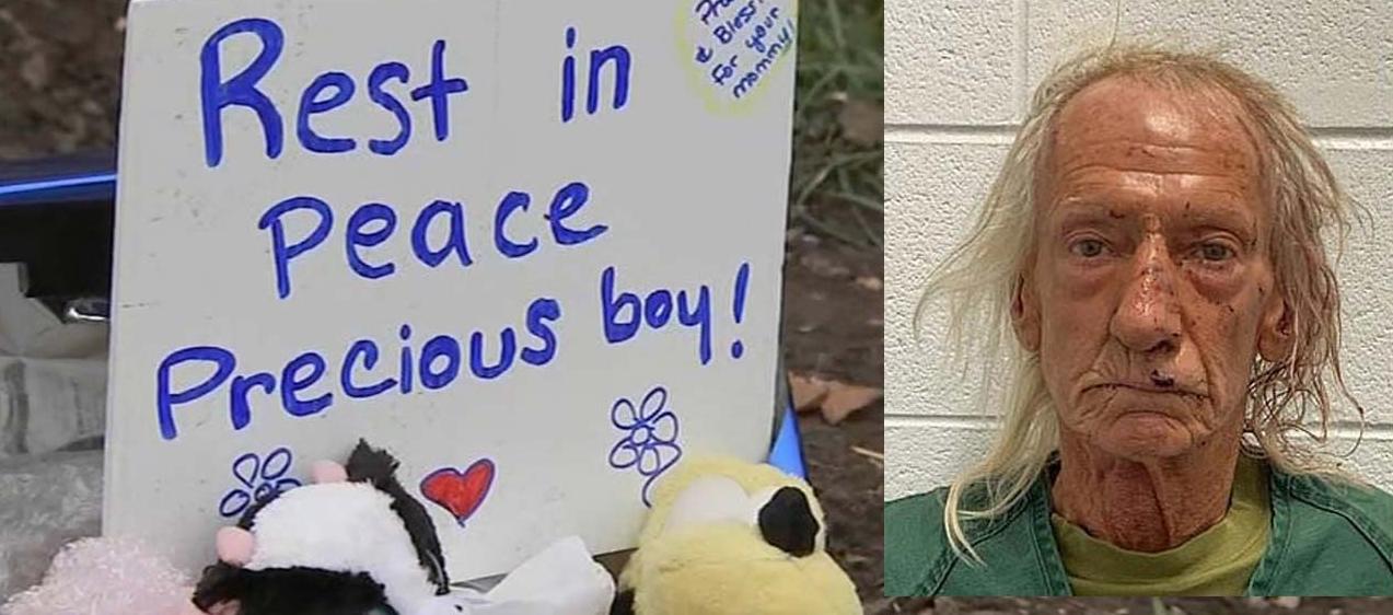 Peluches y mensajes para honrar al niño palestino asesinado. En la otra imagen, Joseph M. Czuba. 