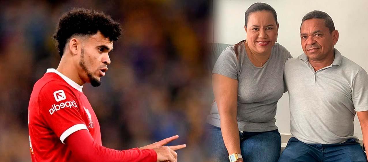 Luis Díaz y sus padres.