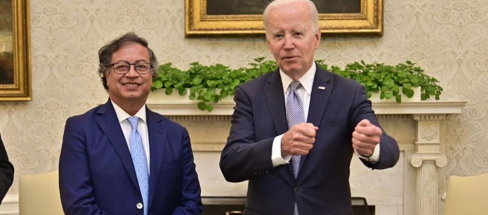 El presidente Gustavo Petro y su homólogo de EE.UU., Joe Biden