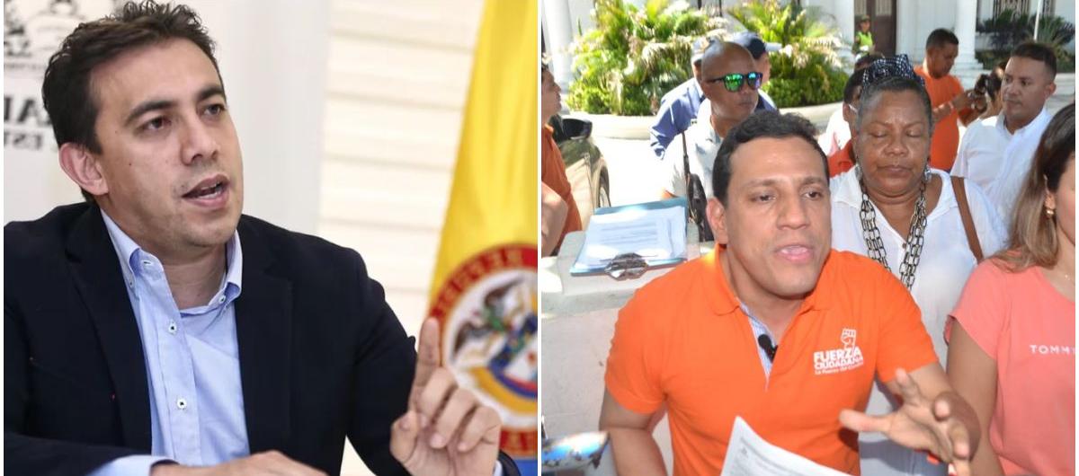 El registrador Alexander Vega y el candidato a la Alcaldía Jorge Agudel