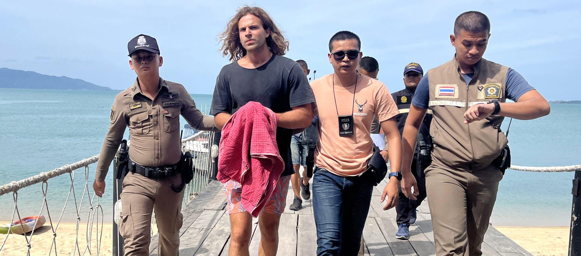 Daniel Sancho, capturado por la policía de Tailandia.