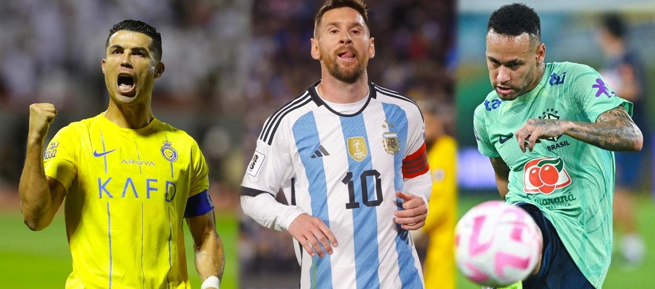 Cristiano Ronaldo, Lionel Messi y Neymar. 