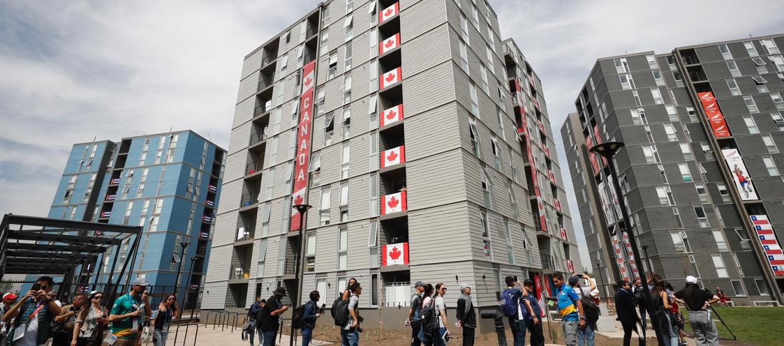 Aspecto de la Villa Panamericana, que alberga a los deportistas participantes. 