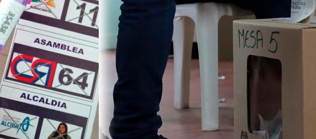 Imagen del bolígrafo con el número y los votos marcados.