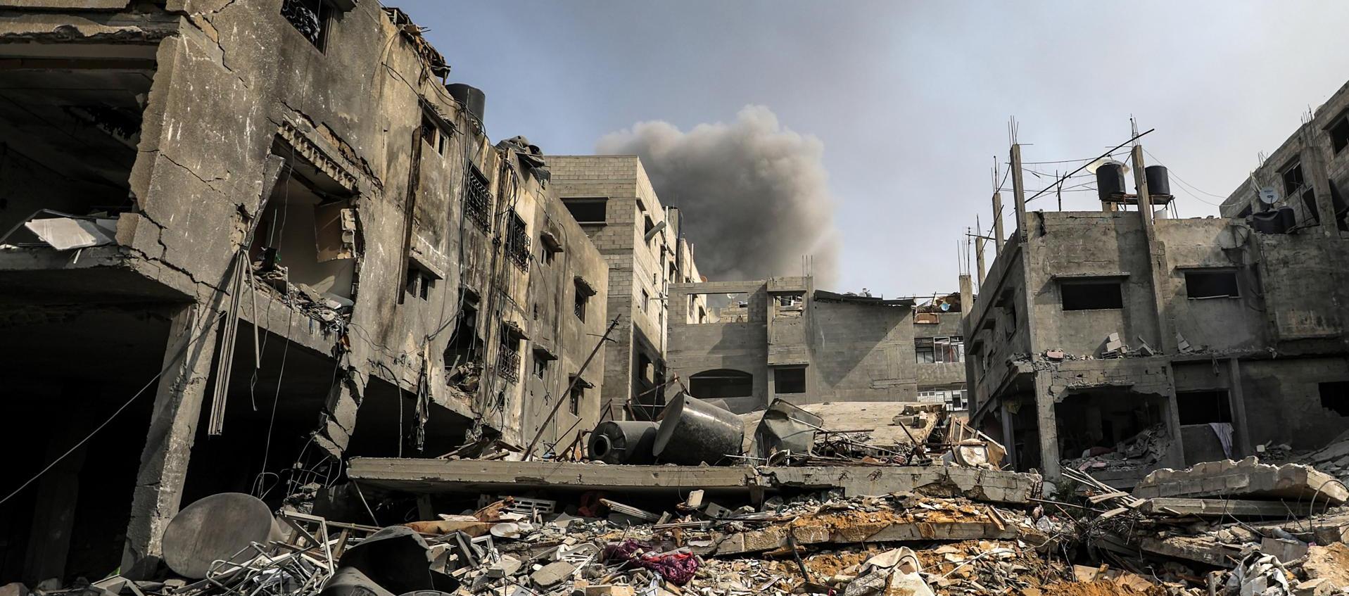 Uno de los objetivos bombardeados en el campo de refugiados de Yabalia