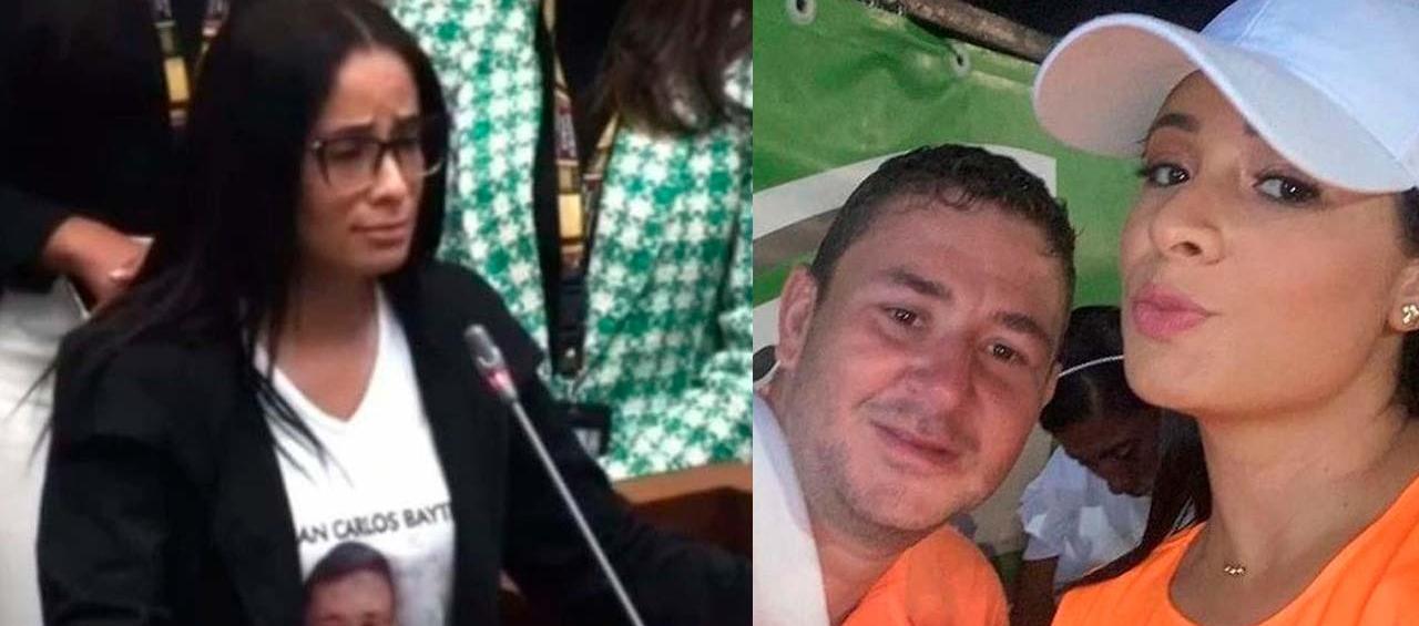 Helen Aranzales, esposa de Juan Carlos Bayter, cuando intervenía en el Senado