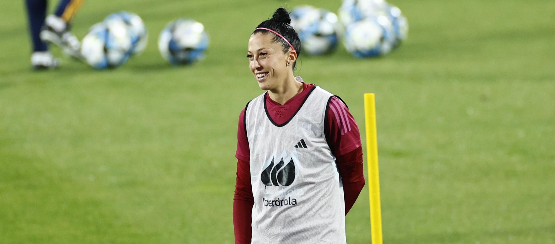 Jenni Hermoso en un entrenamiento de la selección española femenina.