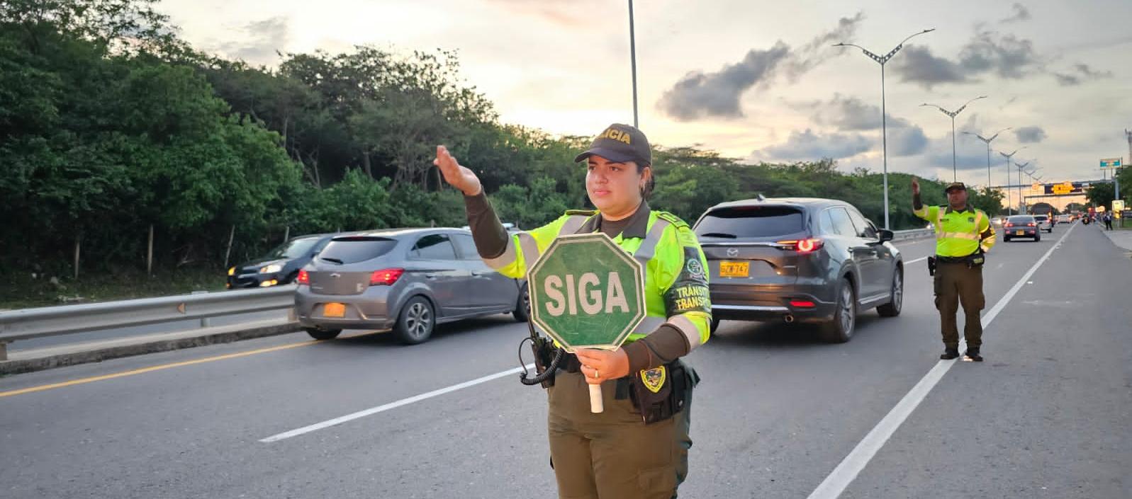 Operativos de la Policía en la Vía al Mar. 