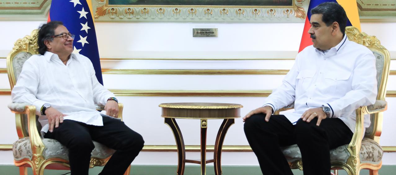 Gustavo Petro y Nicolás Maduro.