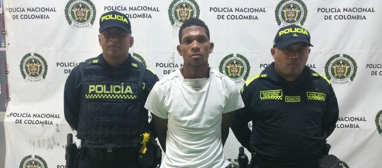 Sergio David Zuñiga Arroyo, capturado por la Policía. 