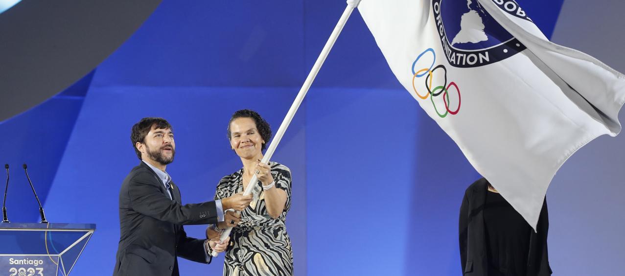 El Alcalde de Barranquilla, Jaime Pumarejo y la Ministra del Deporte, Astrid Rodríguez.