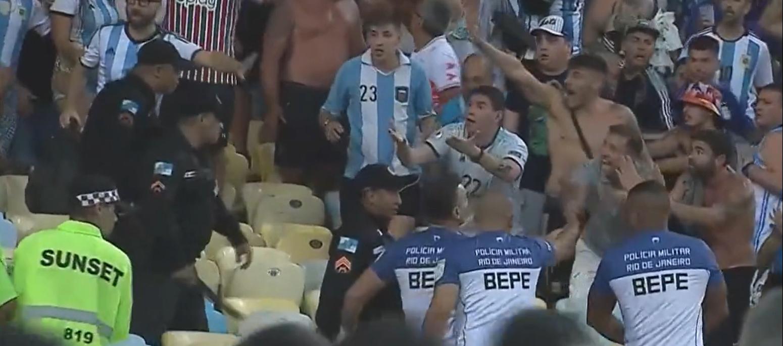Riña en el estadio Maracaná. 