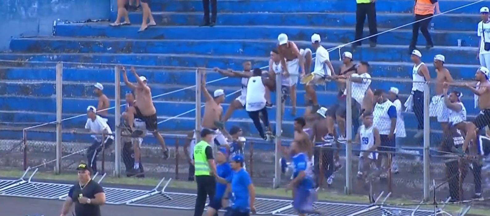 Riña en estadio de Brasil. 