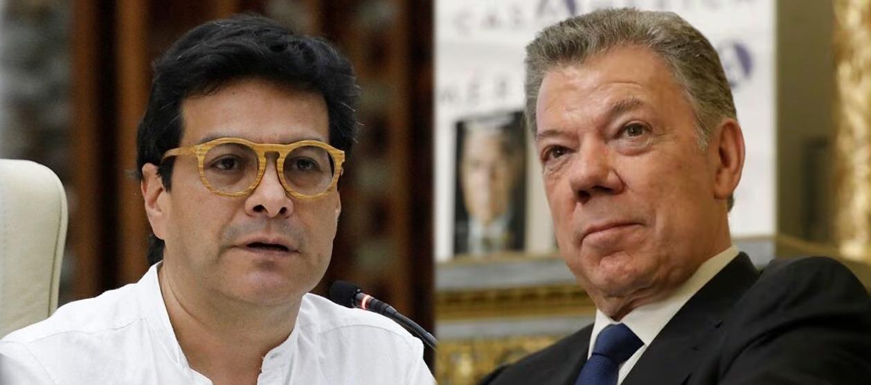 Excomisionado de Paz Danilo Rueda y el expresidente Juan Manuel Santos.
