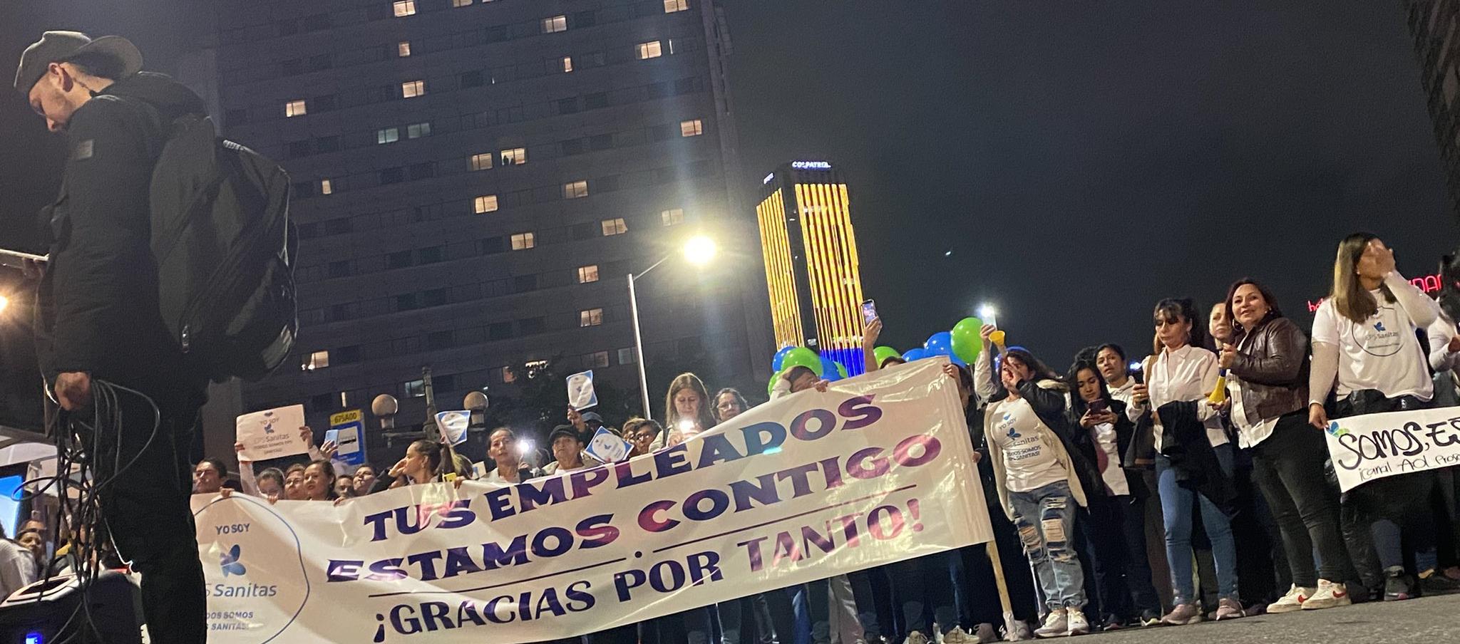 Imagen de los manifestantes.